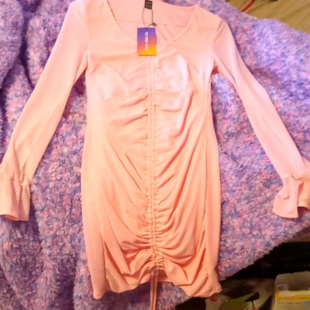 Size L light pink long sleeve dress..Shien brand..